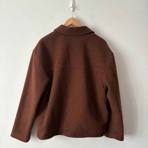 Aritzia Sunday Best Sky Shirt Jacket Cognac Brown Size Medium - Picture 5 of 7